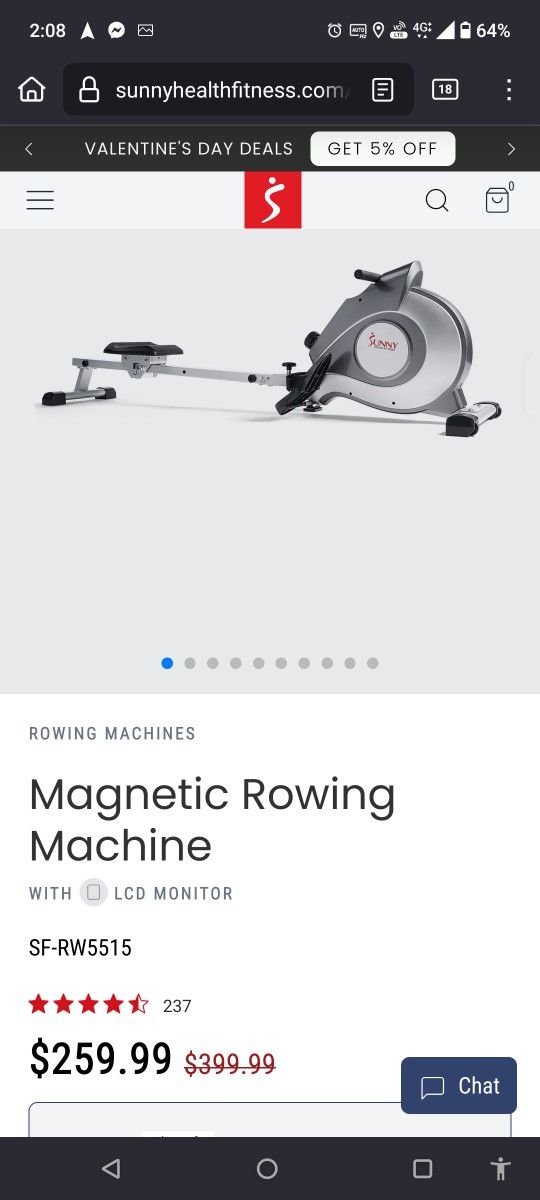 Sunny Rowing Machine Lightly Used