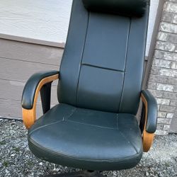 Green Faux Leather Office Chair.