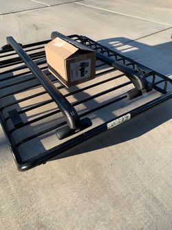 Black Steel Roof Rack Cargo Basket with Cross Bars