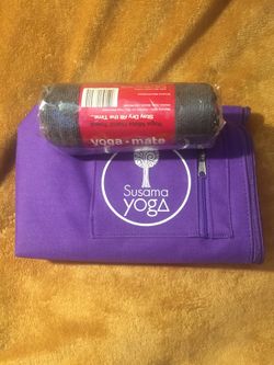 Susama Yoga Purple Mat Bag w/ Large Hand Towel