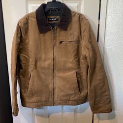 Black Rivet Fleece-lined Denim Jacket Brown Adult Large