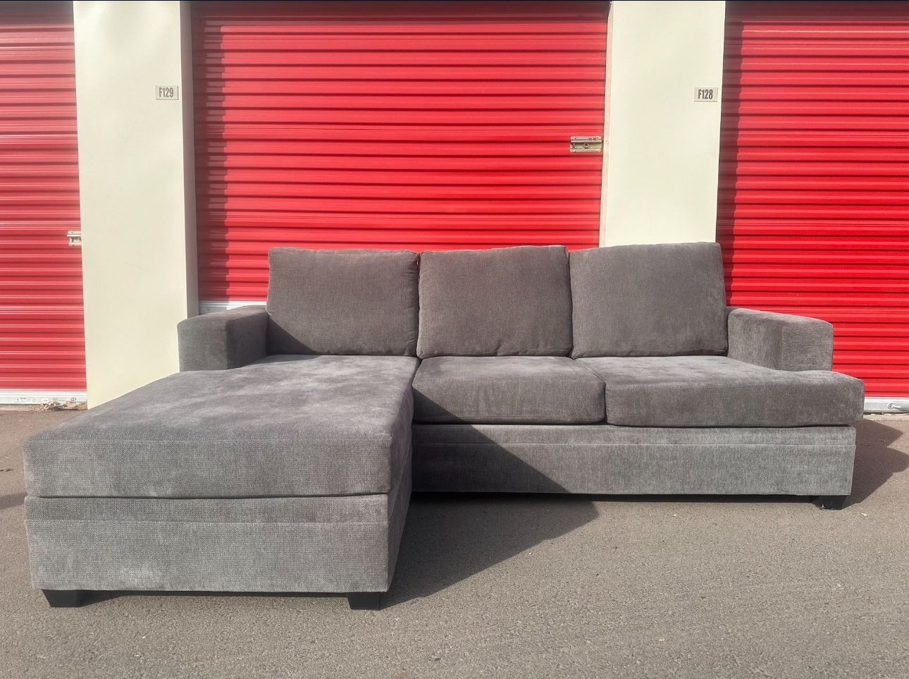 Gray 2-piece Sectional Couch/sofa With Reversible Chaise -Living Spaces