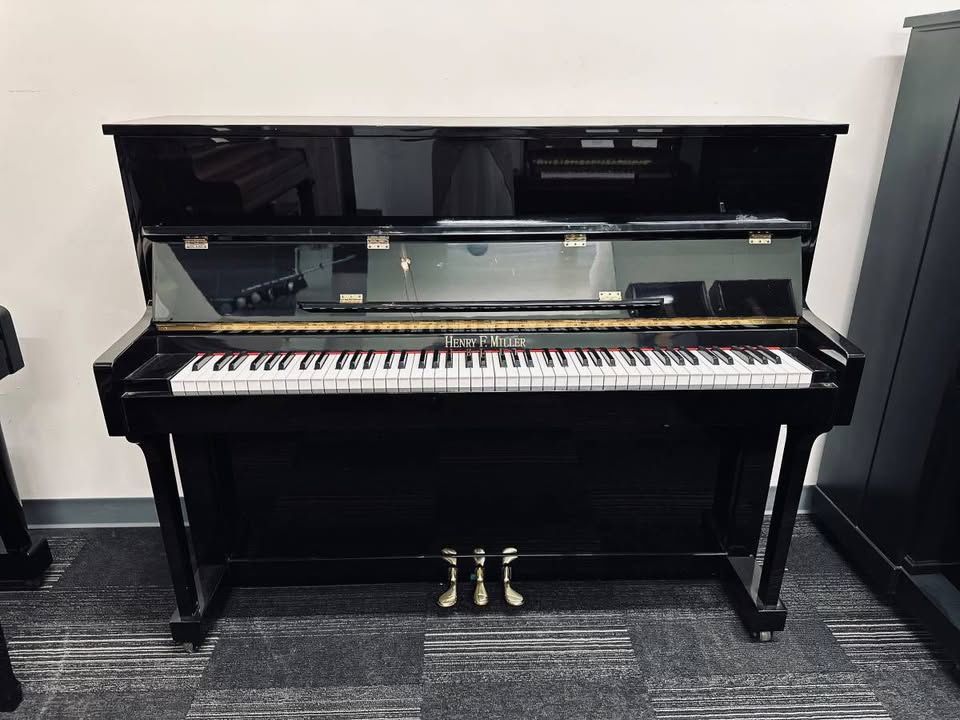 Henry F. Miller 48” Ebony Gloss Upright Piano 