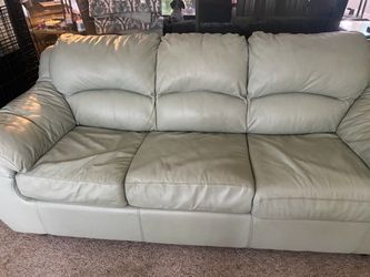 Queen leather sleep sofa