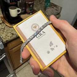 Moissanite Tennis Bracelet 5mm 8in 925 Sterling Silver With Gra Grading Papers And Card 