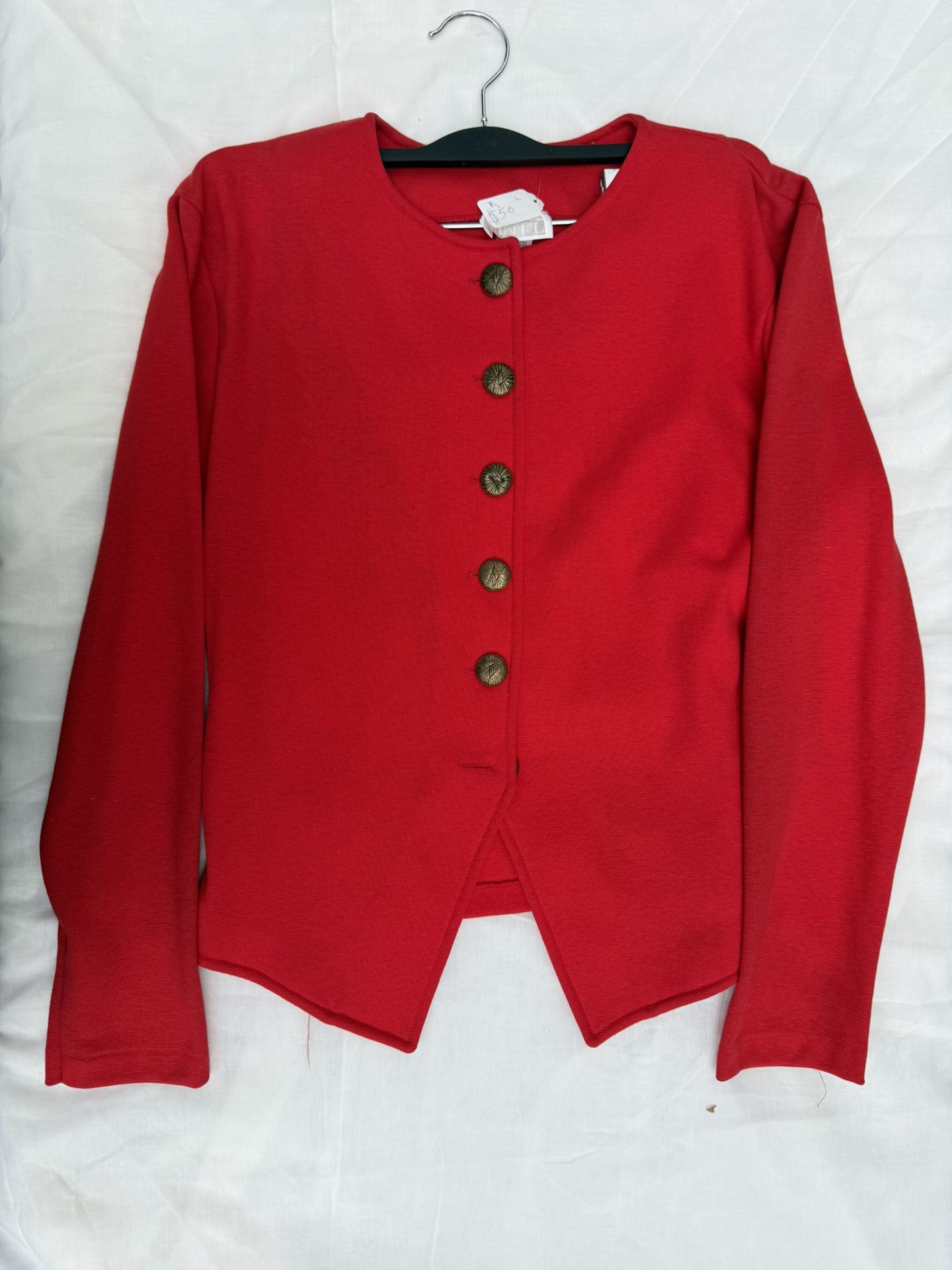 Red wool cardigan(large)
