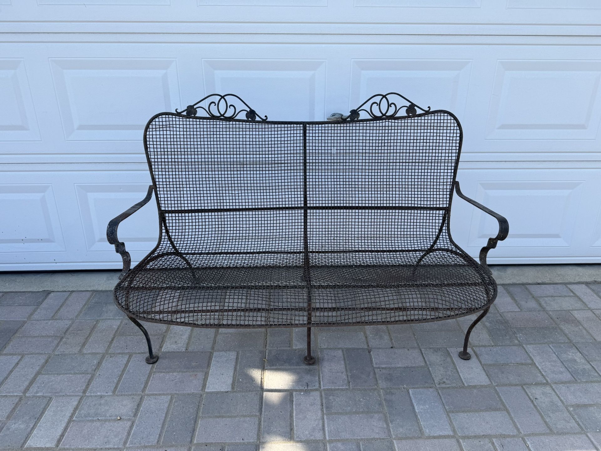 Vintage Wrought Iron Bench