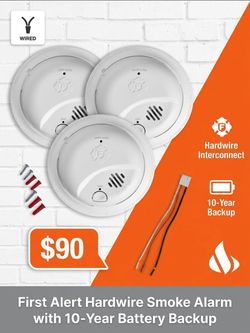 First Alert Hardwire Smoke Alarm 3-Pack