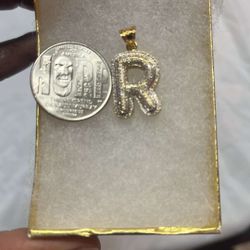 Real 10k Diamond Letter Pendant 