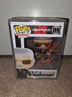 Funko Pop #89 Clay Morrow Figure Ron Perlman Signed with JSA COA & Pop Stack NIB