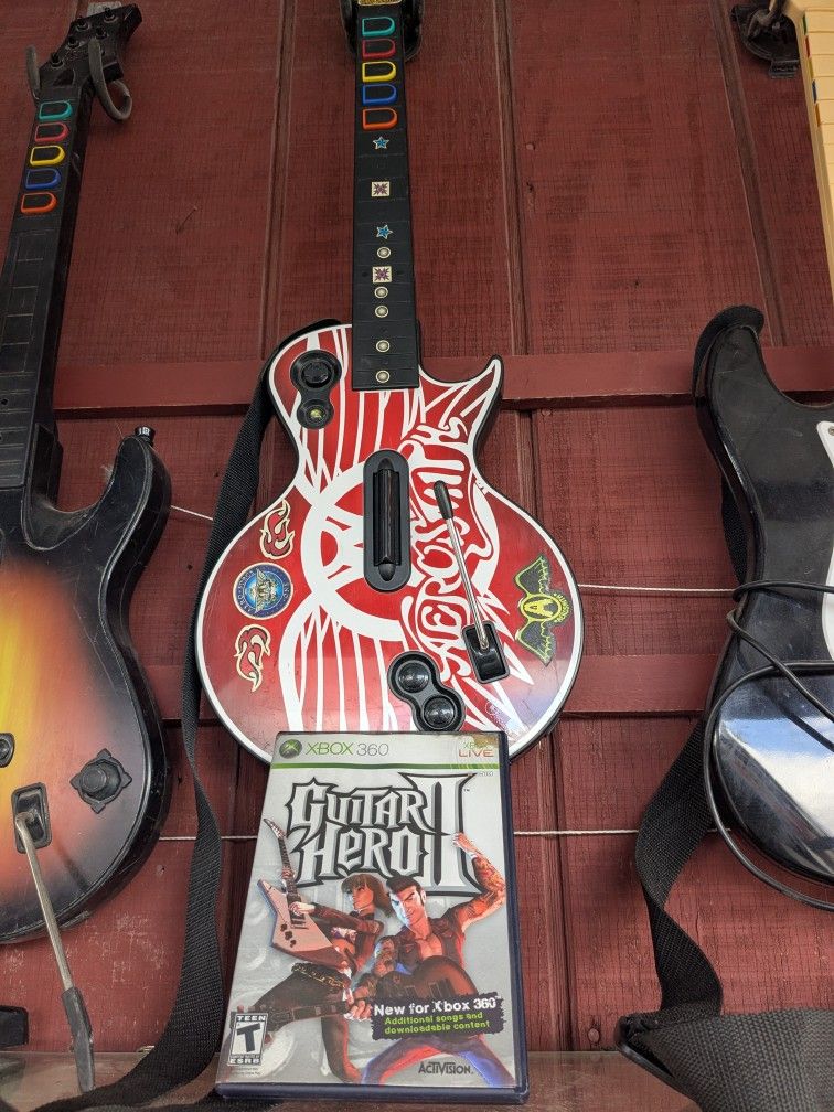 Xbox 360 Guitar And Game