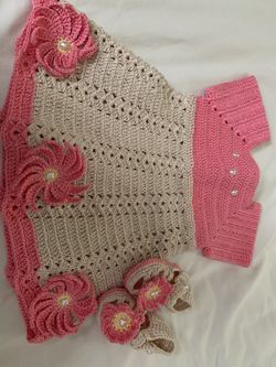 Beautiful handmade baby dress set