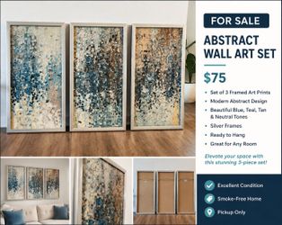 3 matching abstract wall art pieces