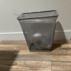 Sleek Metal Wire Mesh Trash Can
