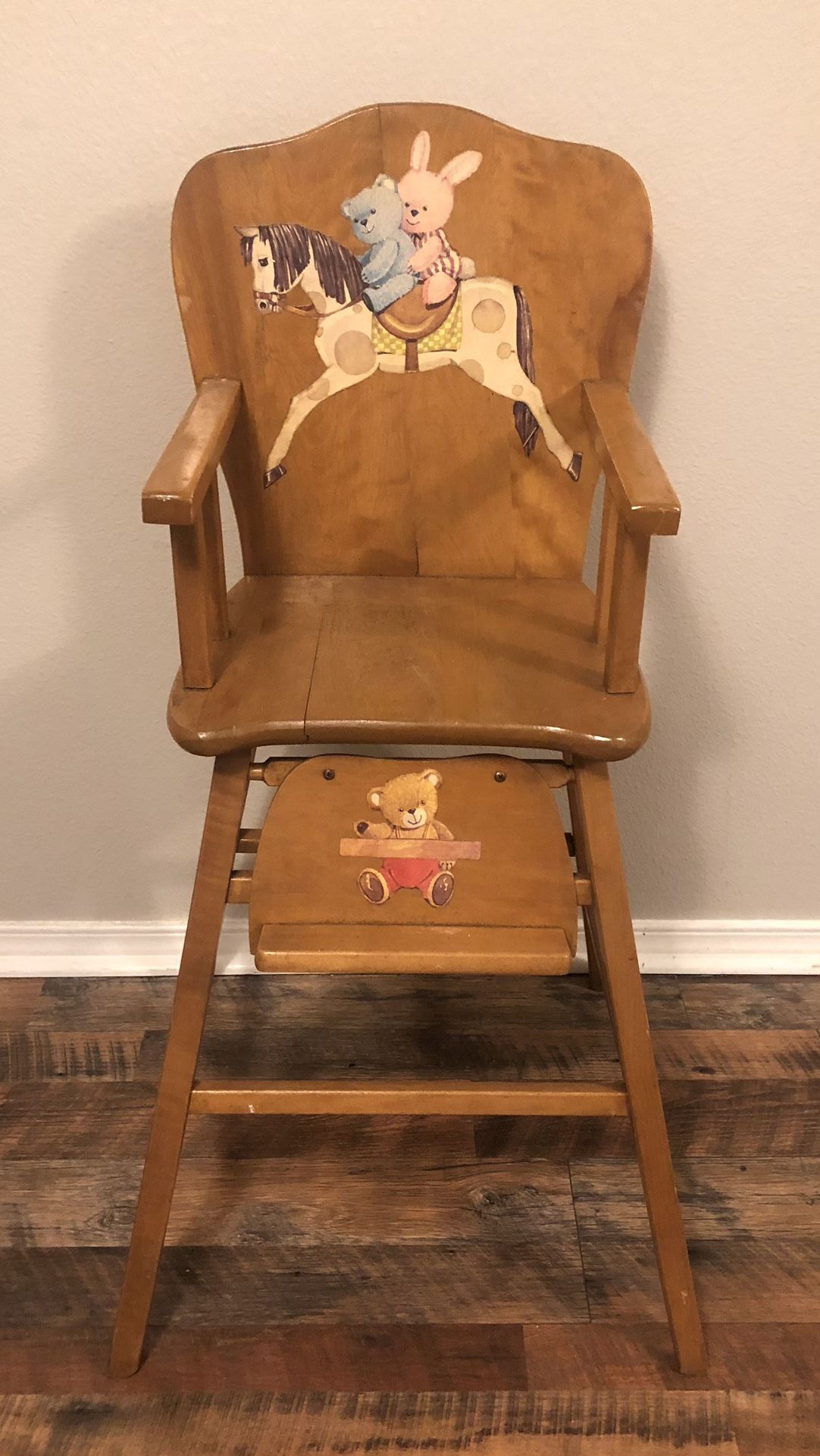 Vintage Wooden High Chair 