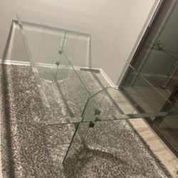 ✨ Stunning All-Glass Beveled Table – A Rare Find! ✨