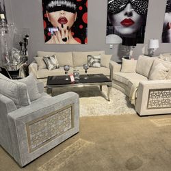 DelMar 1 Sofa,1 Loveseat, and 1 Chair Living Room Set / 3-piece