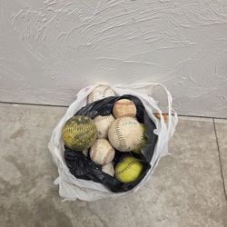 Bag Of Baseballs And Softballs