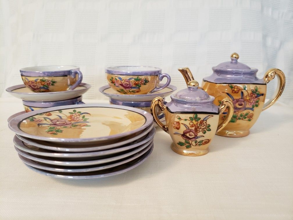 Vintage Miniature Lusterware Tea Set Japan