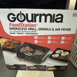 Gourmia Smokeless Indoor Grill & Air Fryer raclette grill with Smoke Extracting Technology 