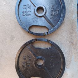 35 lb Olympic Weight Plate Pair, New