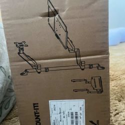 MOUNT-IT 26 in. Rectangular Black Computer Desk Workstation Wall Mount with Keyboard Tray