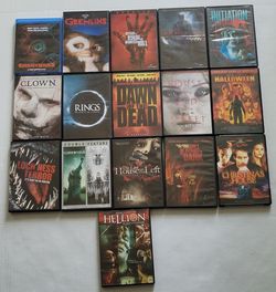 (Lot Of 16) Assorted Horror/Thriller/Slasher/Creature DVDs Excellent Condition. The image shows a collection of 16 horror and thriller movie DVDs. Mov