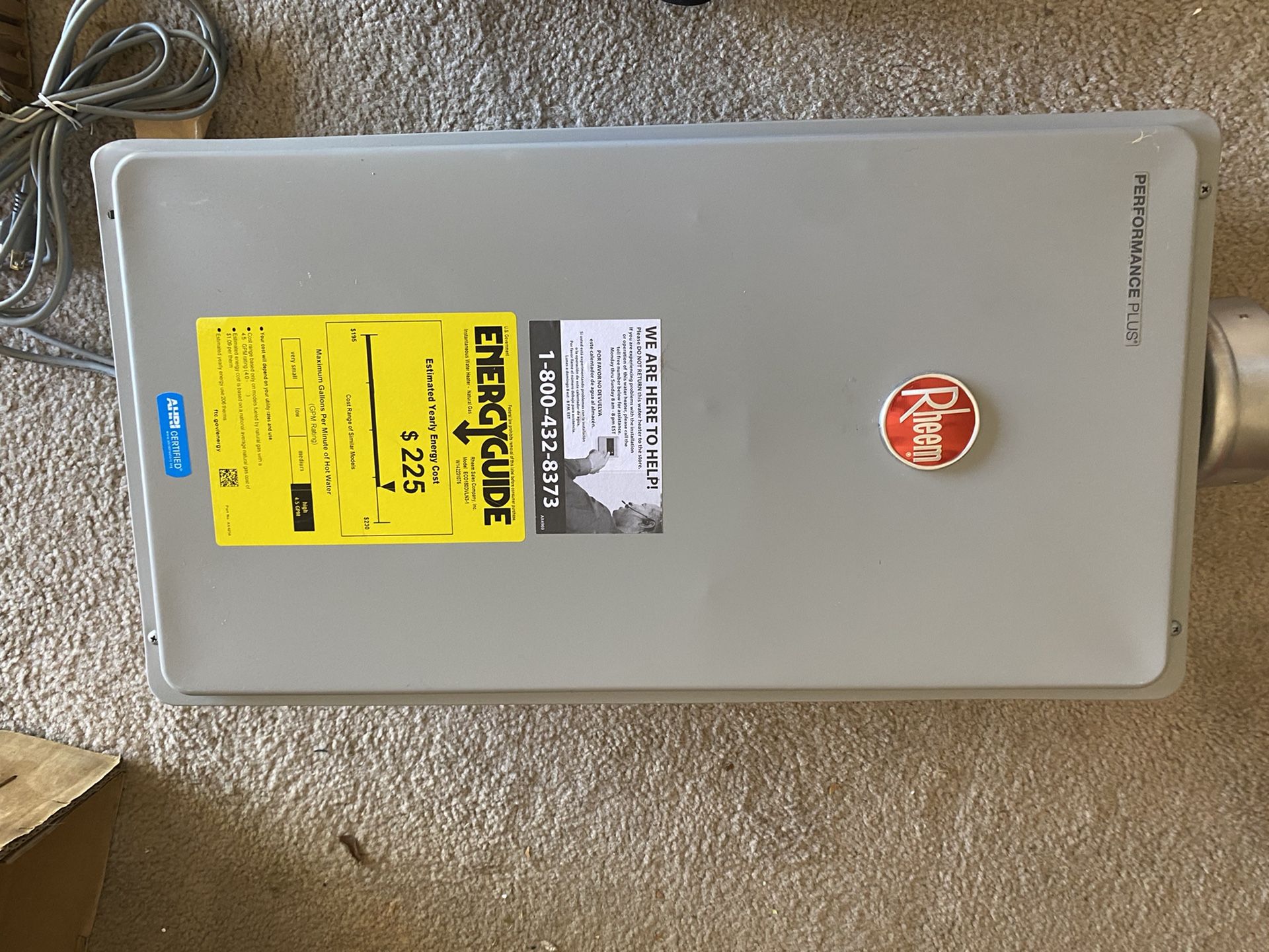 Rheem Performance Plus GPM Natural Gas Indoor Tankless Water