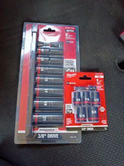 Milwaukee 3/8" drive impact socket set 8pc./p.