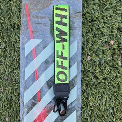 Off White Keychain Lime Green 