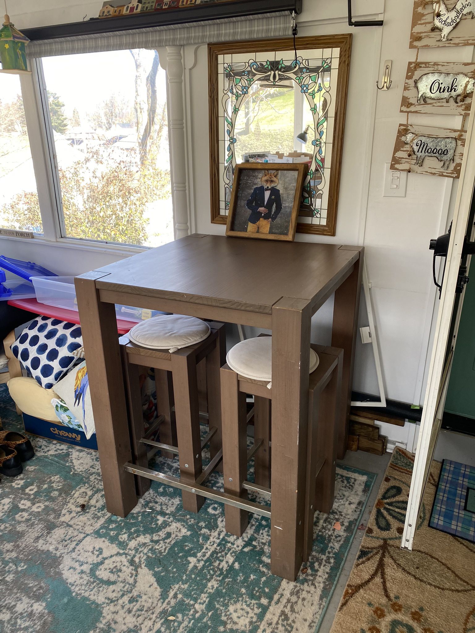 High Top Table with 2 Stools