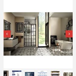 UNIDOOR TOULON MATTE BLACK HINGED SHOWER DOOR