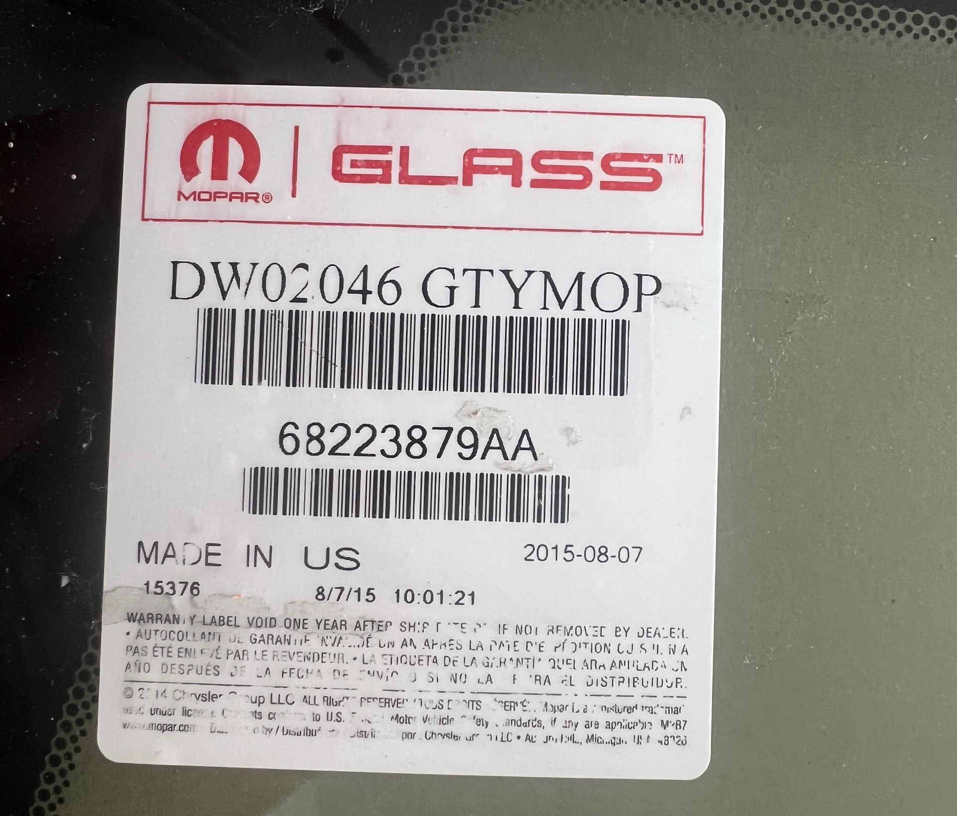 Jeep Cherokee Brand new OEM MOPAR WINDSHIELD