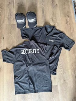 2  New Security shirts & hats