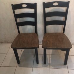 Sturdy Wooden Chair Pair