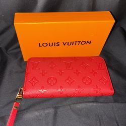 Red LV Wallet Purse W/Box