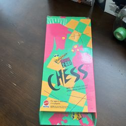 1992 Mattel California Classic 2-Go Chess With Nitro-Neon Chess Pieces And Board