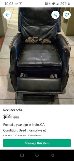 Recliner sofa