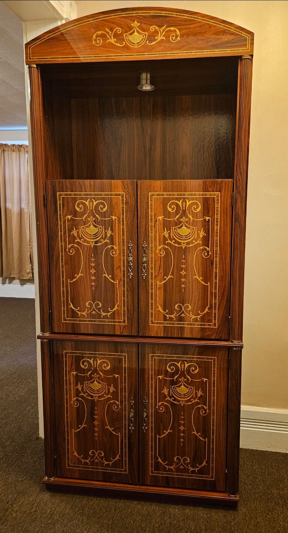Antique Rosewood & Marquetry Inlaid Cabinet