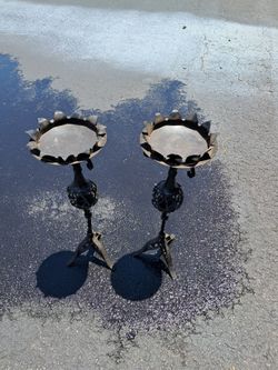Ornate metal plant stands