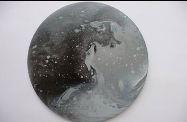 Art. Artwork. Acrylic Painting. Moon Painting.