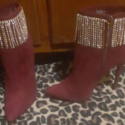 Women's Shoedazzle Kacondra Fringe  Rhinestone Booties Size 11