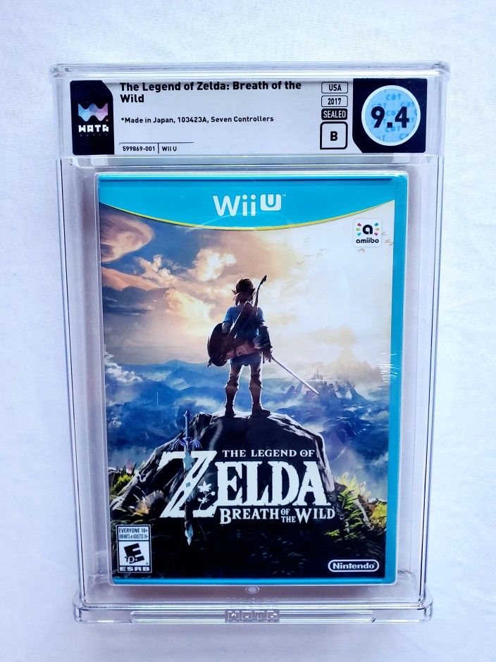 ZELDA Breath of the Wild MISPRINT Nintendo Wii U - WATA 9.4 B - RARE 1st PRINT!