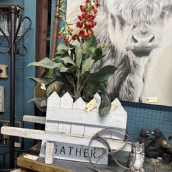 Vintage Wood Cart Planter
