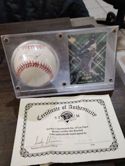 Ken Griffey jr autographed baseball on sweet spot