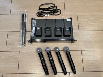 Shure ULXD4Q G50 Quad Wireless Receiver with 4 ULXD1 Bodypacks + 4 ULXD2 Handhelds (470-534 MHz)