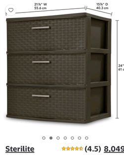 STERILITE 3 DRAWER TOWER 3 INCLUDED