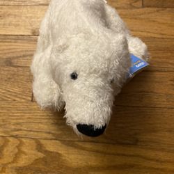 Ganz WEBKINZ White Shaggy Plush Polar Bear Stuffed Animal Toy #HM116 With Code