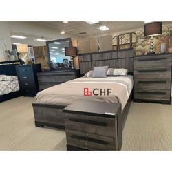 4 Pc Queen Bedroom Set ( Included Bed Frame ,Dresser ,Mirror ,Night Stand )  // Limited Time Offer 