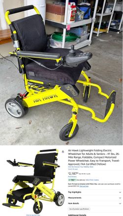 Air Hawk Eagle HD Lightweight Folding Electric Power Motorized Wheelchair